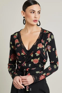 Top con pizzo - Nero Rosso