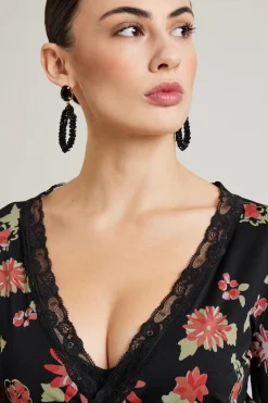 Top con pizzo - Nero Rosso