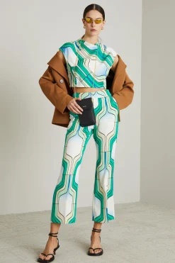 Top cropped - Bianco Azzurro Verde