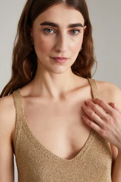 Top in maglia lurex - Oro
