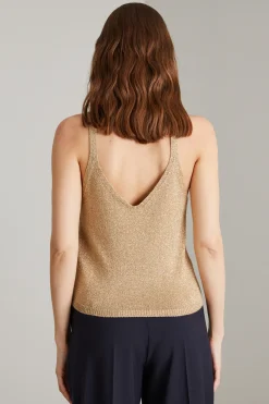 Top in maglia lurex - Oro