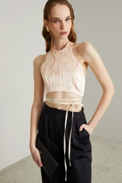 Top in raso - Rosa
