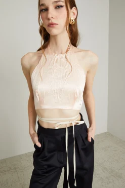 Top in raso - Rosa