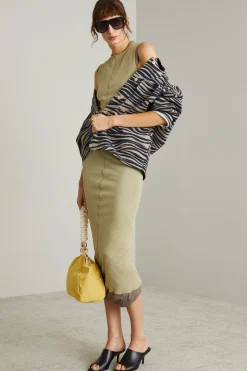 Top smanicato reversibile - Verde Kaki