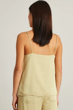 Top sottoveste in raso - Giallo Pastello