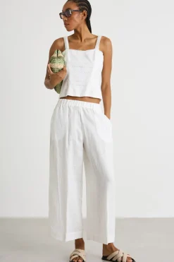 Top a bustier in voile - Bianco