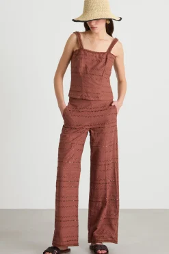 Top a bustier in voile - Marrone