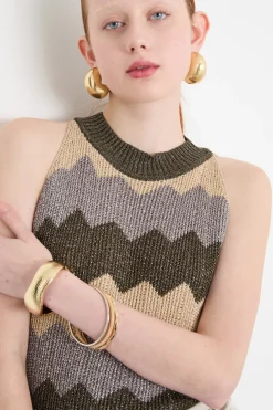 Top a coste - Verde Beige Grigio