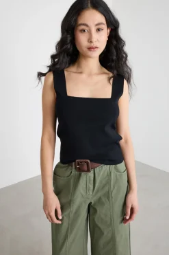 Top aderente in maglia - Nero