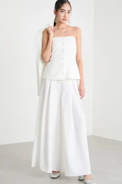Top bustier in cady - Bianco