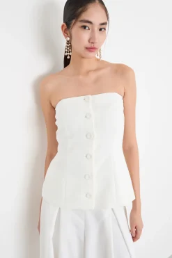 Top bustier in cady - Bianco