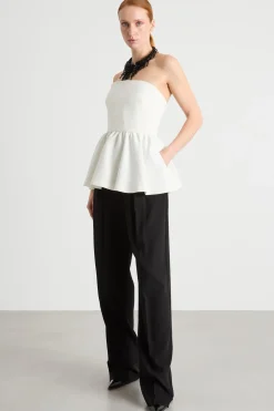 Top bustier in sablé - Bianco