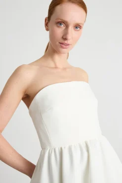 Top bustier in sablé - Bianco