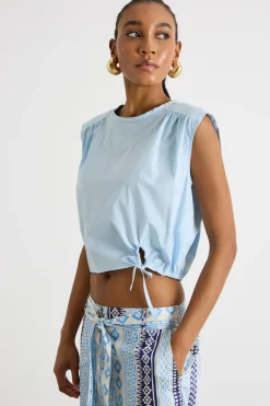 Top con coulisse - Azzurro