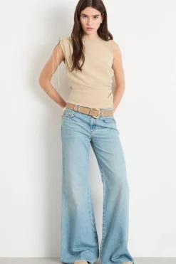 Top con coulisse - Beige