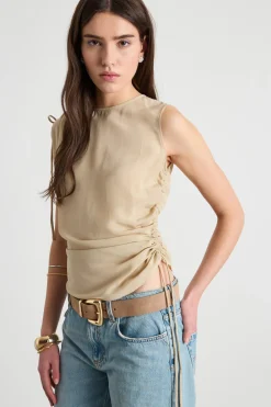 Top con coulisse - Beige