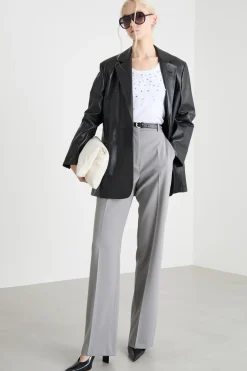 Top con cristalli cabochon - Bianco