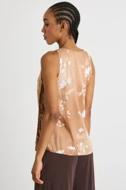 Top con fiocco - Marrone
