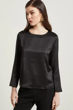 Top con maniche lunghe - Nero