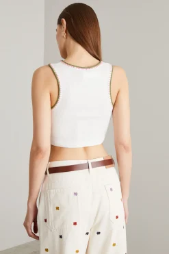 Top con ricamo - Bianco