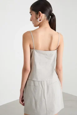 Top con ricamo floreale - Grigio