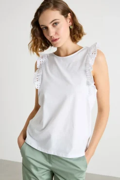 Top con rouche - Bianco