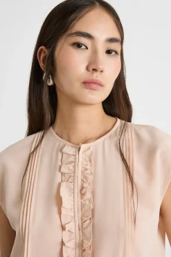 Top con rouches - Rosa