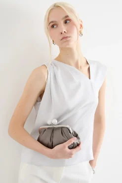 Top con scollo asimmetrico - Bianco