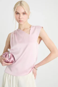 Top con scollo asimmetrico - Rosa