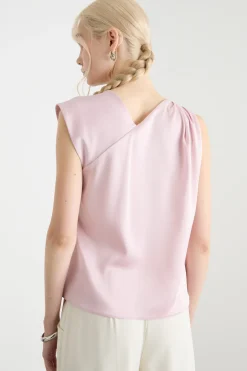 Top con scollo asimmetrico - Rosa