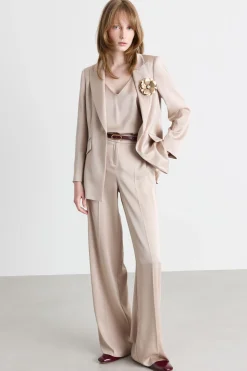Top con scollo a V - Beige