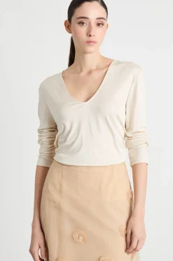 Top con scollo a V - Bianco