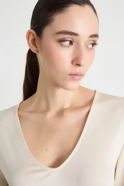 Top con scollo a V - Bianco