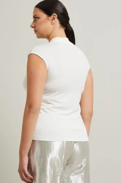 Top con scollo a V - Bianco