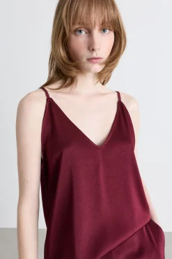Top con scollo a V - Bordeaux