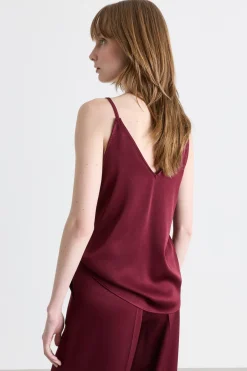 Top con scollo a V - Bordeaux