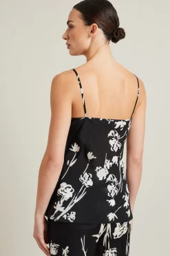 Top con scollo drappeggiato - Nero Bianco