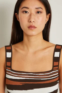 Top con scollo squadrato - Zebrato Jacquard