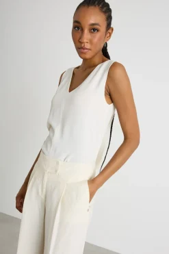 Top con spacchi - Bianco