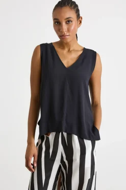 Top con spacchi - Blu