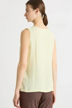 Top con spacchi - Giallo