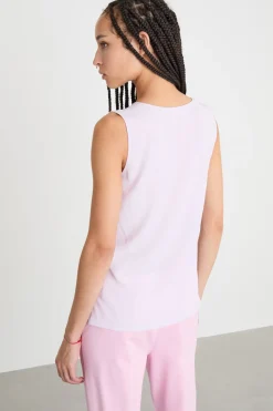 Top con spacchi - Lilla