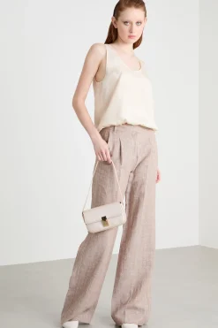 Top con spacco - Avorio