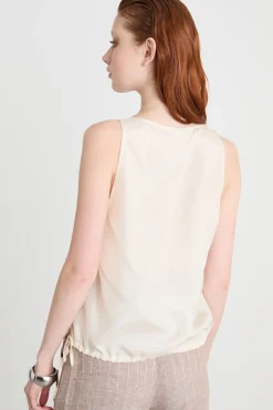 Top con spacco - Avorio