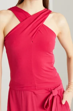 Top con spalline incrociate - Corallo