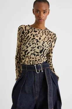 Top con stampa animalier - Beige