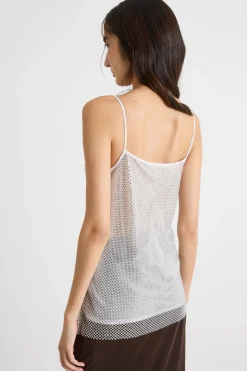 Top con strass - Bianco