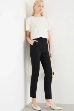 Top crop con paillettes - Bianco