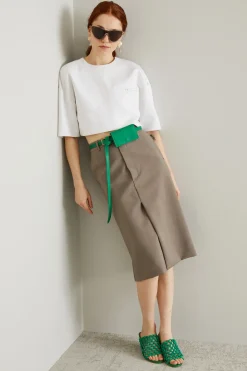 Top cropped con taschino - Bianco