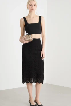 Top crop tricot - Nero